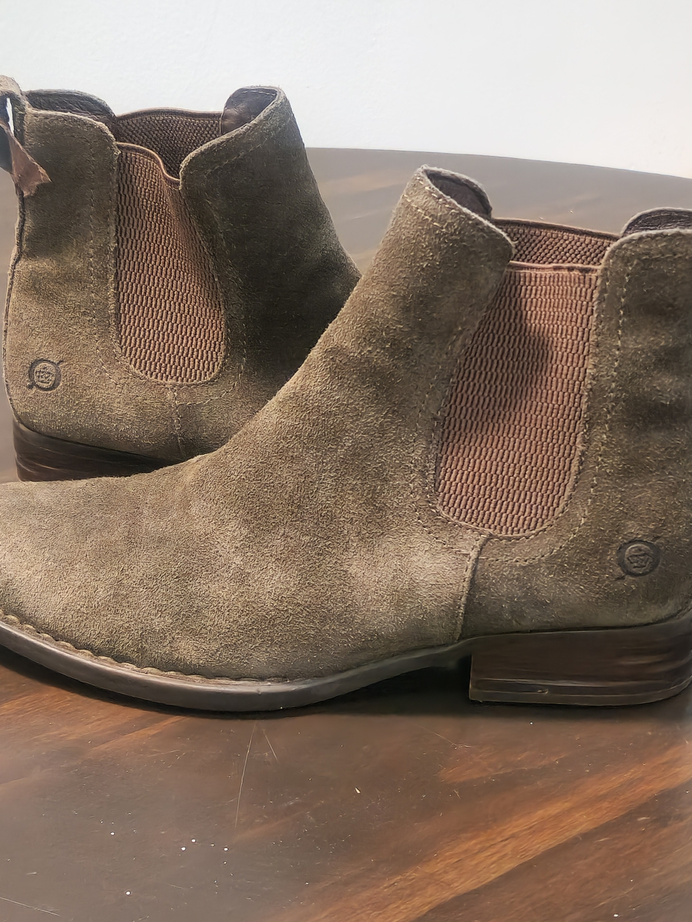 Børn Casco Olive Green Chelsea Boots | Suede & Full-Grain Leather | 6M - Picture 5 of 10